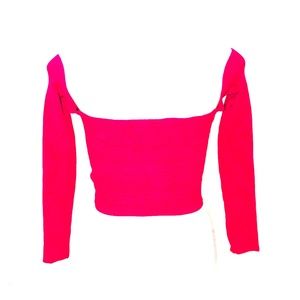 Ribbed Long Sleeve Tube Top